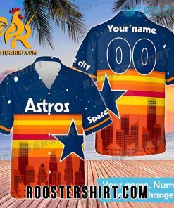 Personalized Name Number Space City Houston Astros Hawaiian Shirt