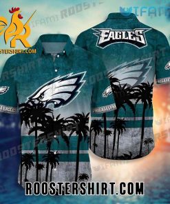 Philadelphia Eagles Hawaiian Shirt Big Logo Coconut Tree Gift For Eagles Fans