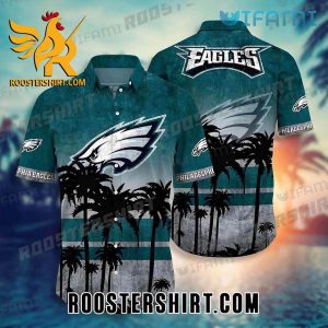 Philadelphia Eagles Hawaiian Shirt Big Logo Coconut Tree Gift For Eagles Fans
