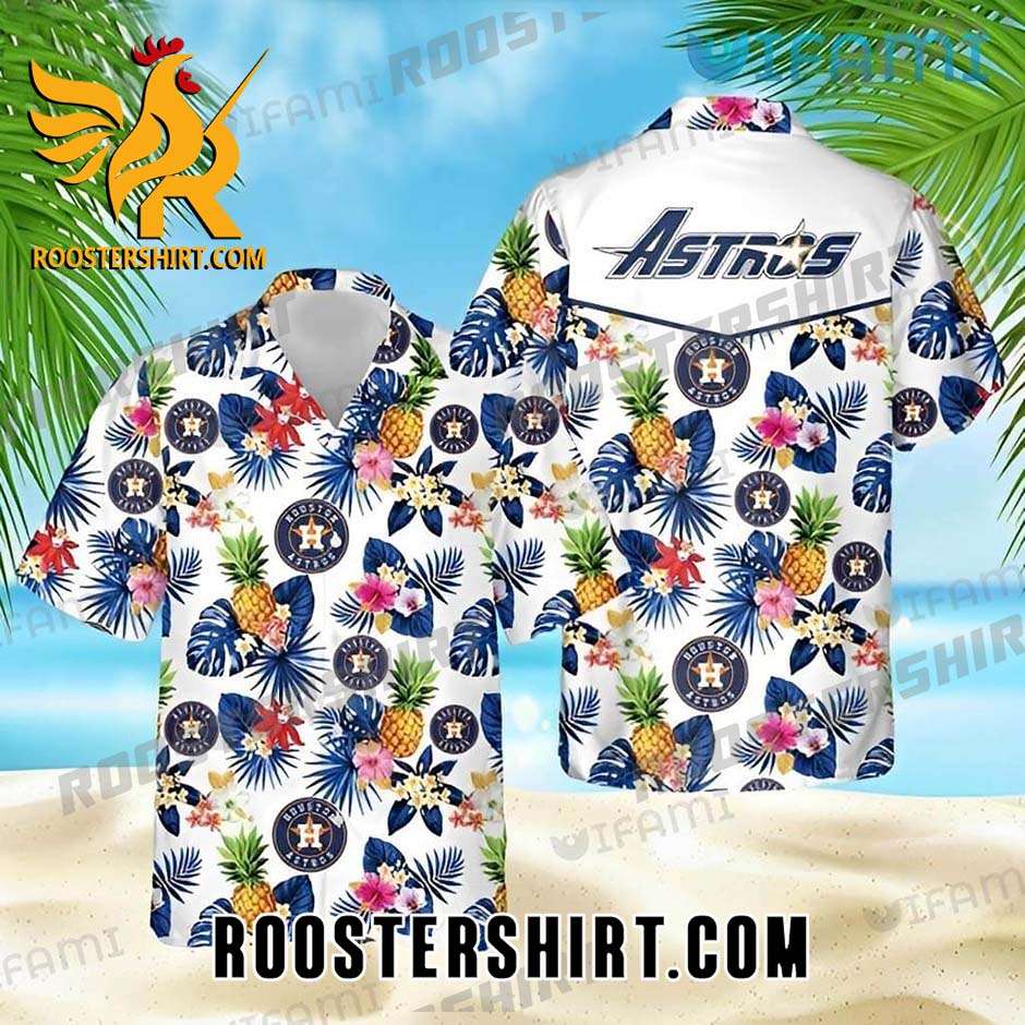 Pineapple Tropical Leaves Houston Astros Hawaiian Shirt