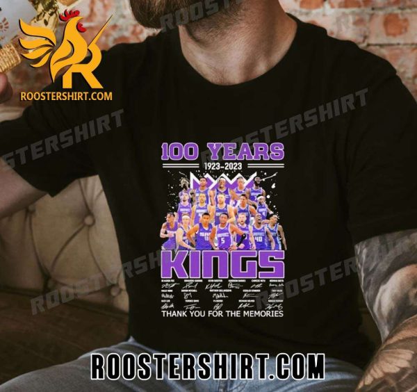 Quality 100 Years 1923-2023 Sacramento Kings Thank You For The Memories Signatures Unisex T-Shirt