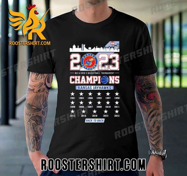 Quality 2023 Kansas jayhawks big mens basketball tournament champions back to back Unisex T-Shirt