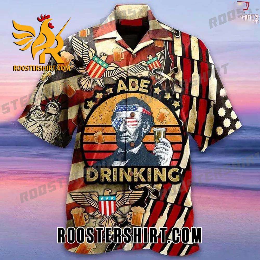 Quality Abe Drinking Hawaiian Shirt