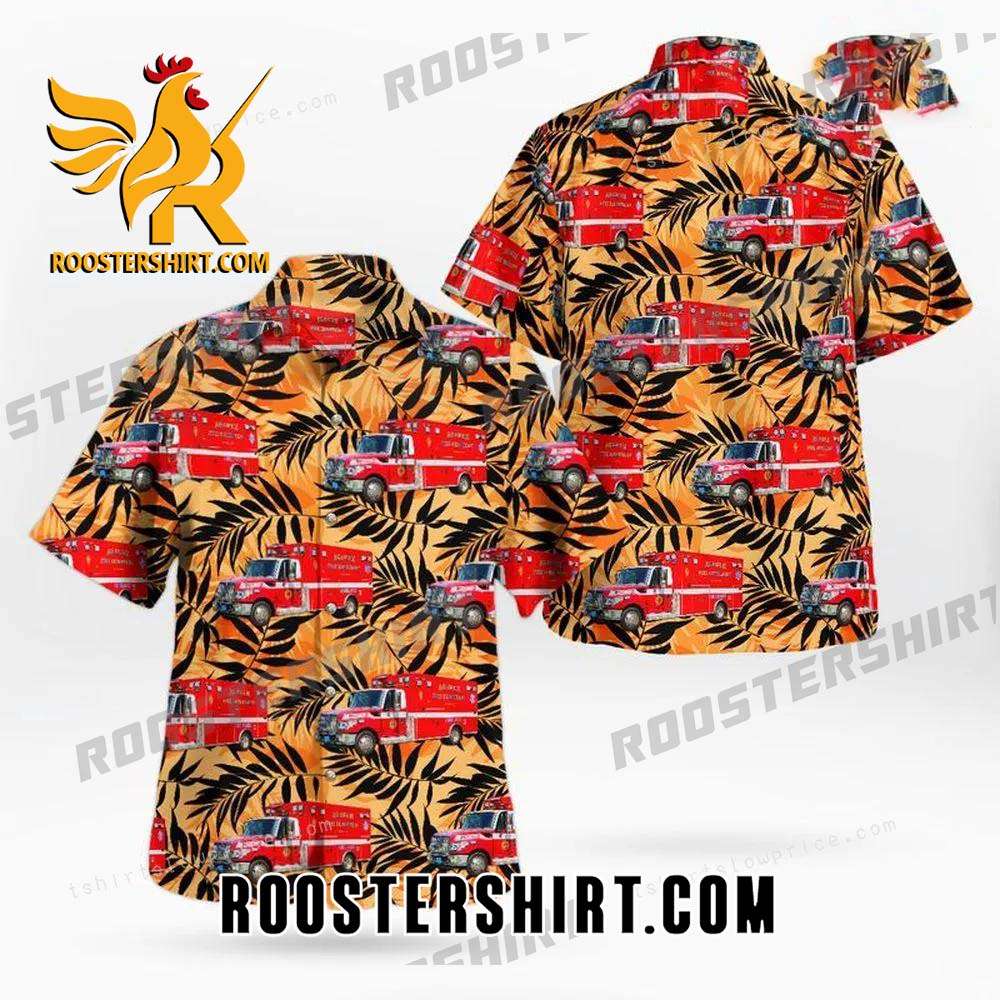 Quality Agawam Fire And Ems Agawam, Massachusetts Button Up Hawaiian Shirt