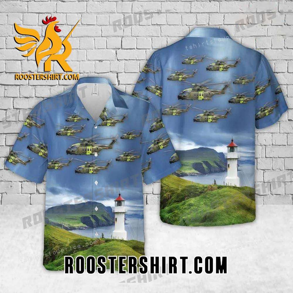 Quality Agustawestland Aw101 Royal Danish Air Force Hawaiian Shirt Man