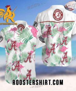 Quality Alabama Crimson Tide Flamingo All Over Print Summer Sleeve White Hawaiian Beach Shirt