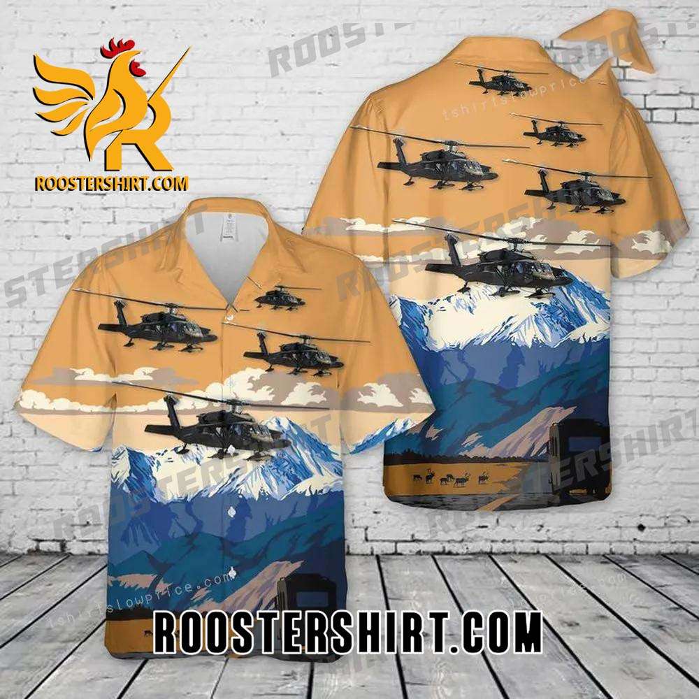 Quality Alaska Army National Guard 1st Battalion, 207th Aviation Regiment 1-207th Avn Uh-60 Black Hawk Button Up Hawaiian Shirt