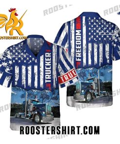 Quality American Trucker Freedom Convoy Hawaiian Shirt Gift For Trucker
