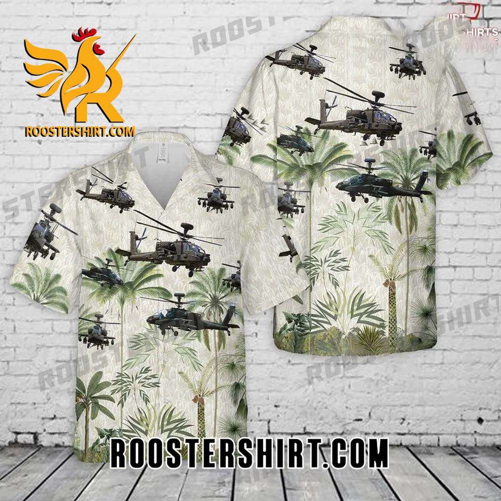 Quality Army Boeing Ah-64 Apache Button Up Hawaiian Shirt
