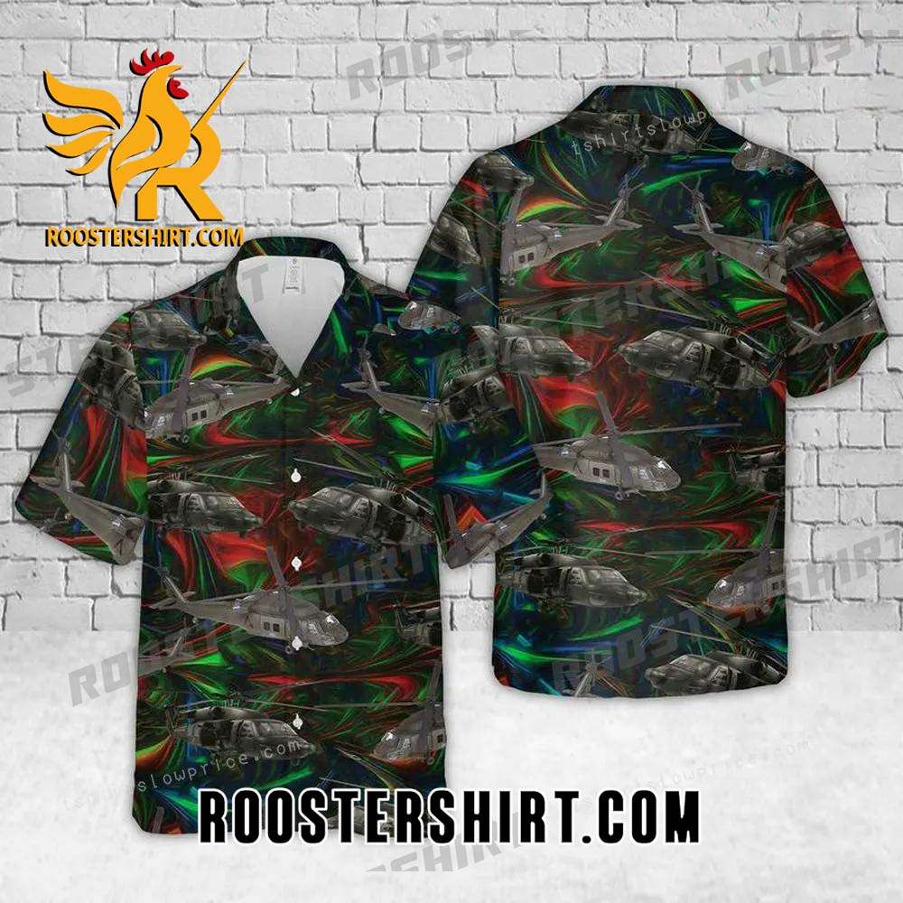 Quality Army Uh-60 Black Hawk Button Up Hawaiian Shirt