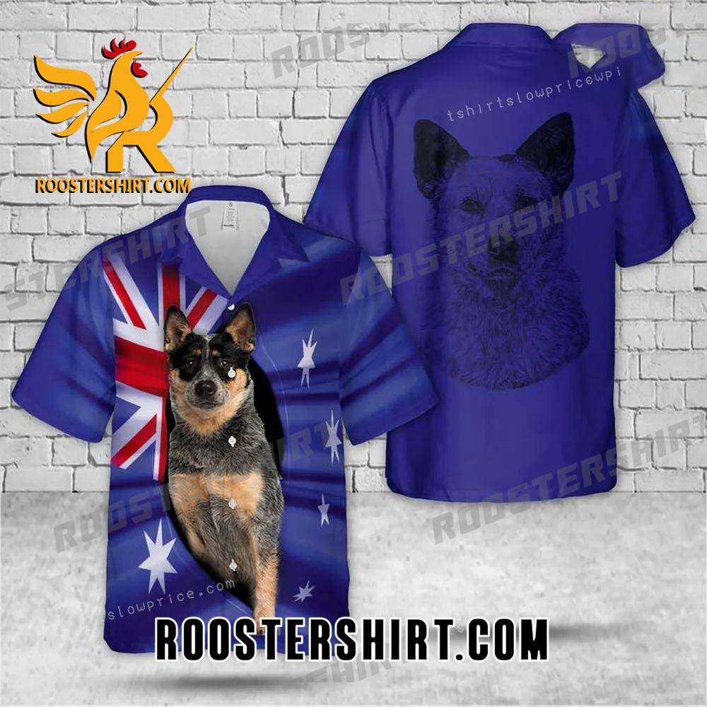 Quality Australia Day, Blue Heeler australian Cattle Dog Flag Hawaiian Shirt Cheap