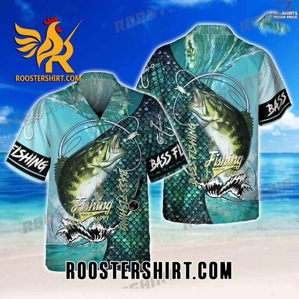 Quality Bass Fishing Blue Hawaiian Shirt Unique Hawaiian Shirt For Men Women