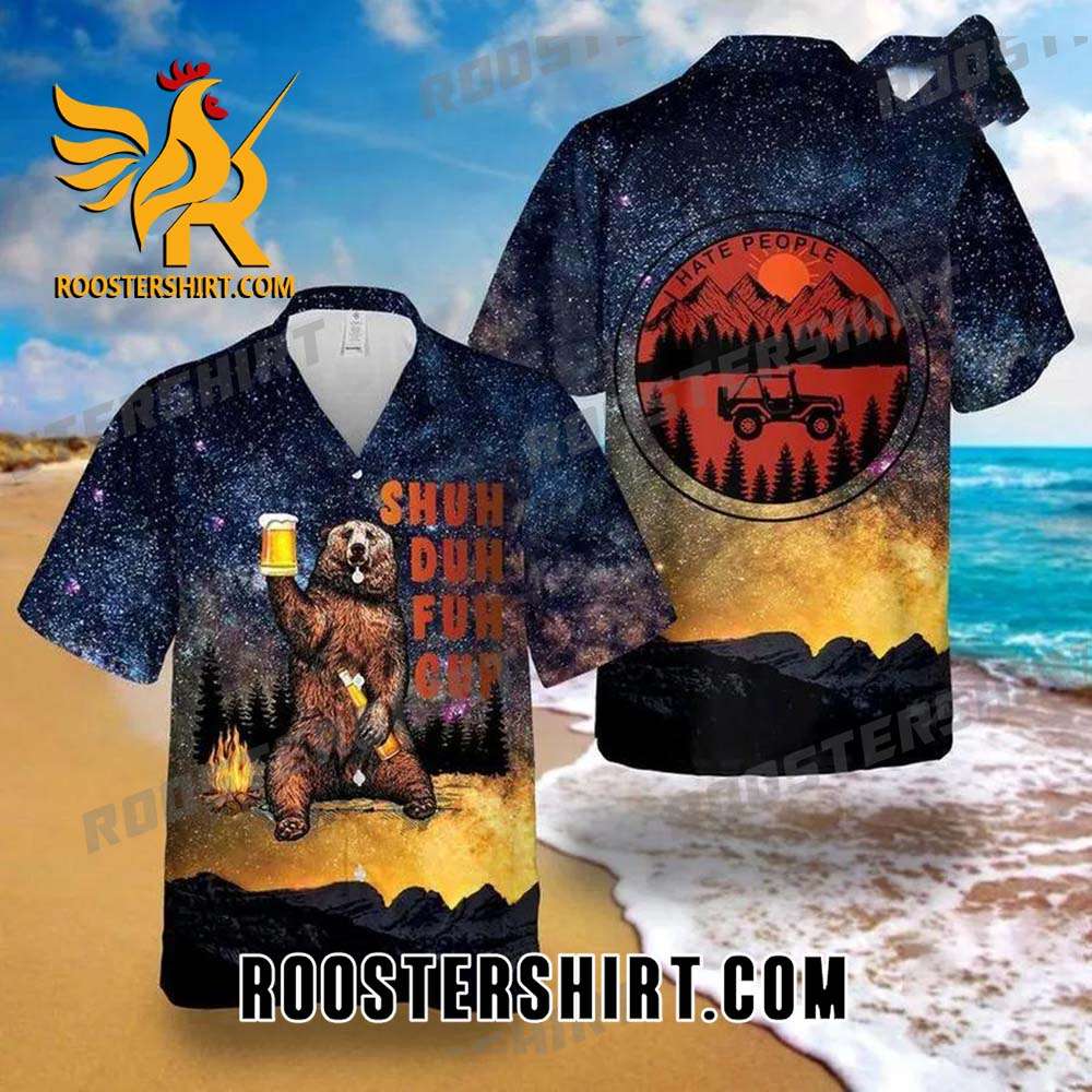Quality Bear Beer Shuh Duh Fuh Cup Camping Hawaiian Shirt