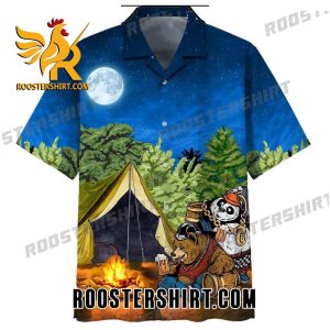Quality Bear Camping Hawaiian Shirt Outfit