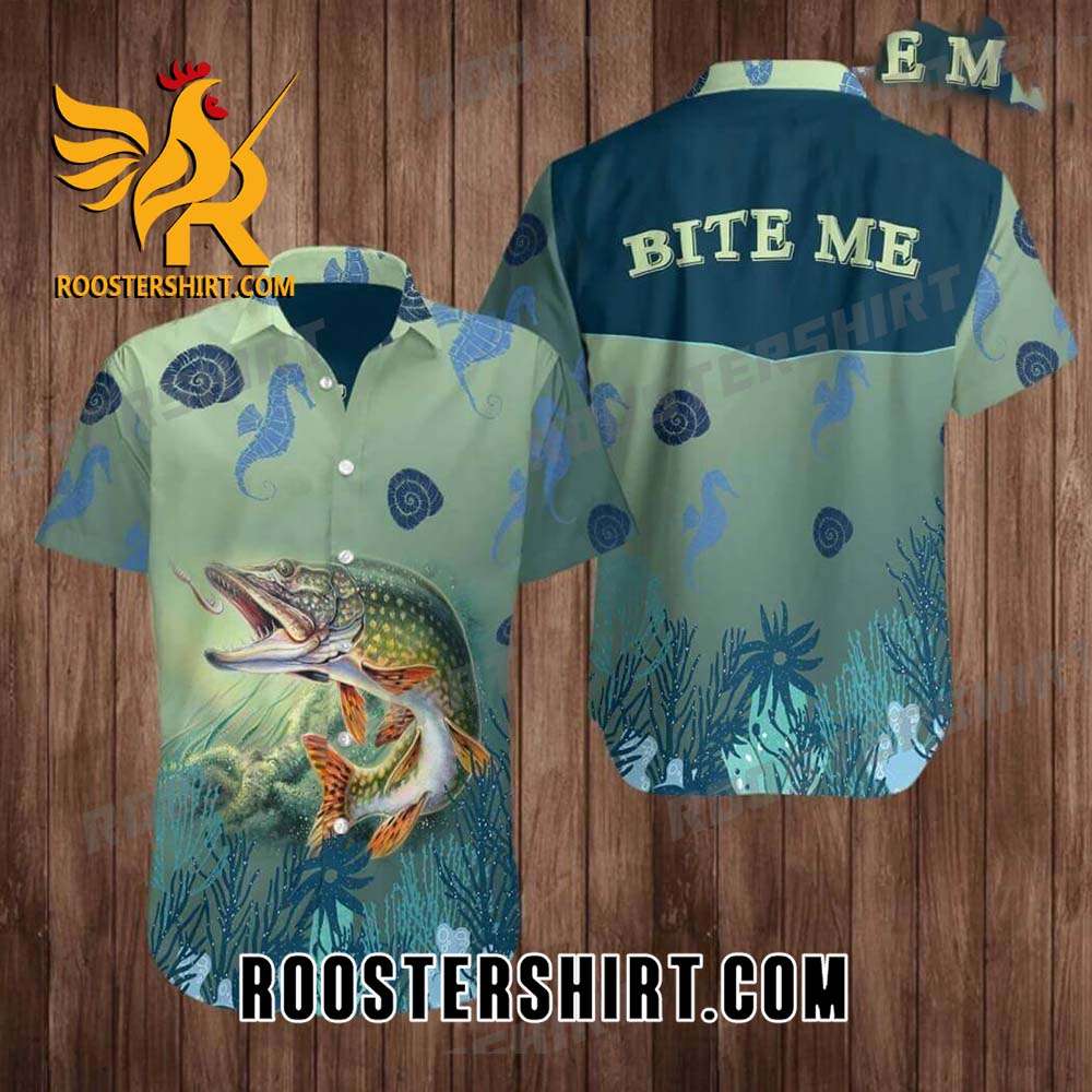 Quality Bite Me Sport Fishing Hawaiian Shirts
