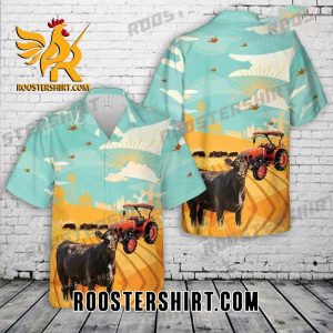 Quality Black Angus Cattle Wheat Field Aloha Hawaiian Shirt