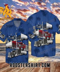 Quality Blue Red Gray Truck Hawaiian Shirt Good Gifts For Truck Drivers