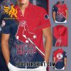 Quality Boston Red Sox All Over Print 3D Short Sleeve Dress Shirt Hawaiian Summer Aloha Beach Shirt – Red Blue