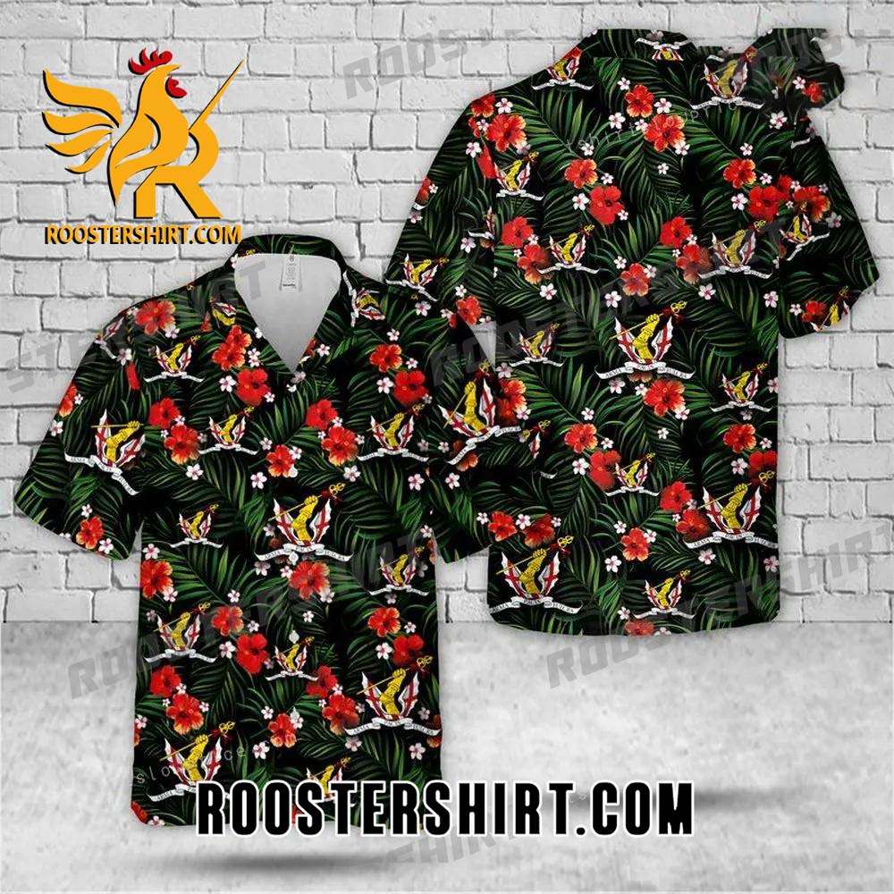 Quality British Army, Honourable Artillery Company hac Button Up Hawaiian Shirt