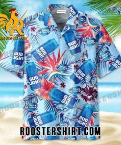 Quality Bud Light Beer Hibiscus Summer Hawaiian Shirt