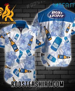 Quality Bud Light Hibiscus Floral Hawaiian Shirt Gift For Beer Fans