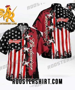 Quality Budweiser American Flag All Over Print Hawaiian Shirt
