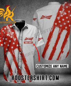 Quality Budweiser American Flag Personalized Hawaiian Shirt