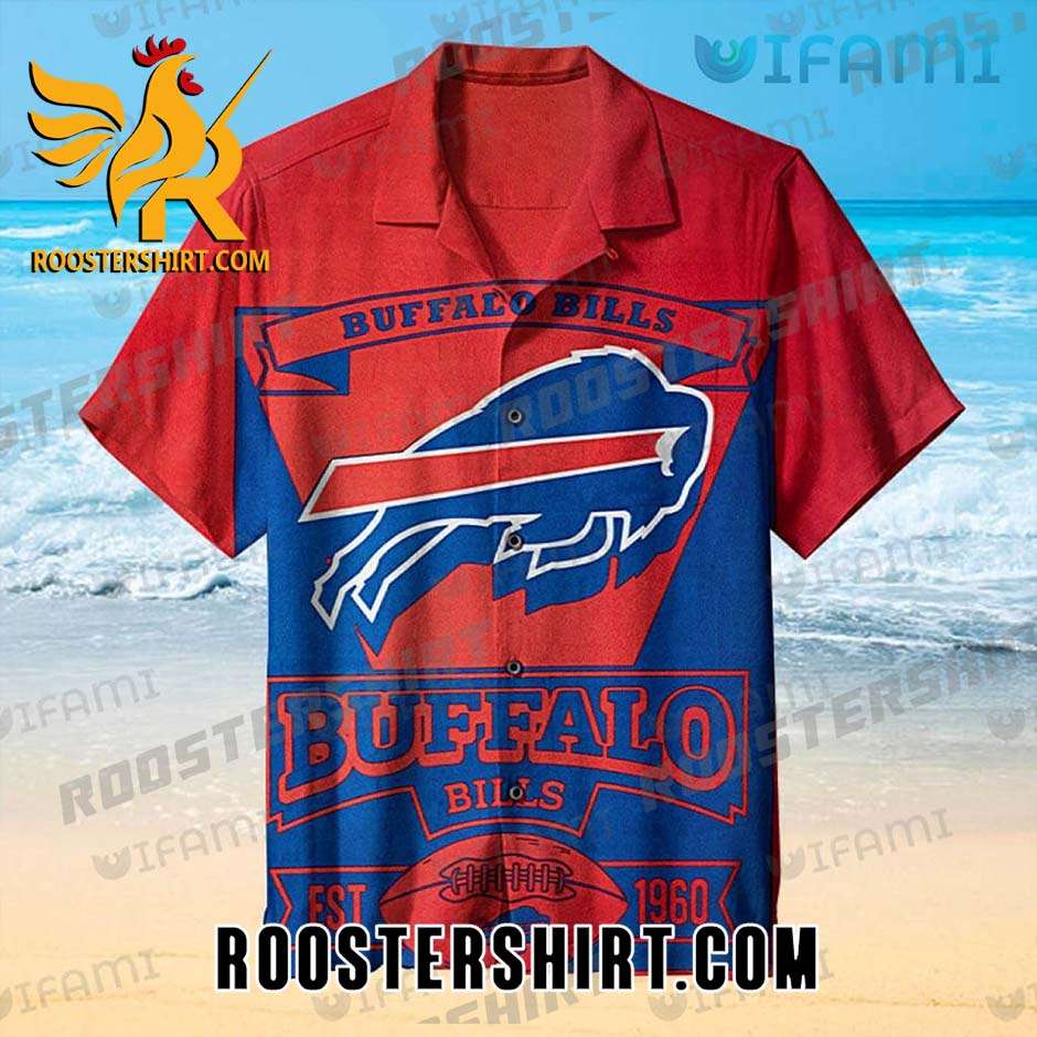 Quality Buffalo Bills Hawaiian Shirt Blue Red Classic For Bills Fans