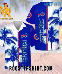 Quality Buffalo Bills Hawaiian Shirt Coconut Tree Blue White For Bills Fans