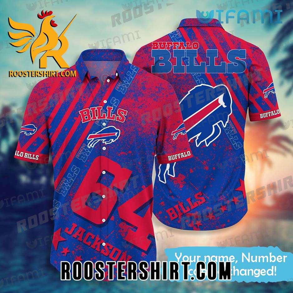 Quality Buffalo Bills Hawaiian Shirt Grunge Colorful Pattern Star Customized For Bills Fans