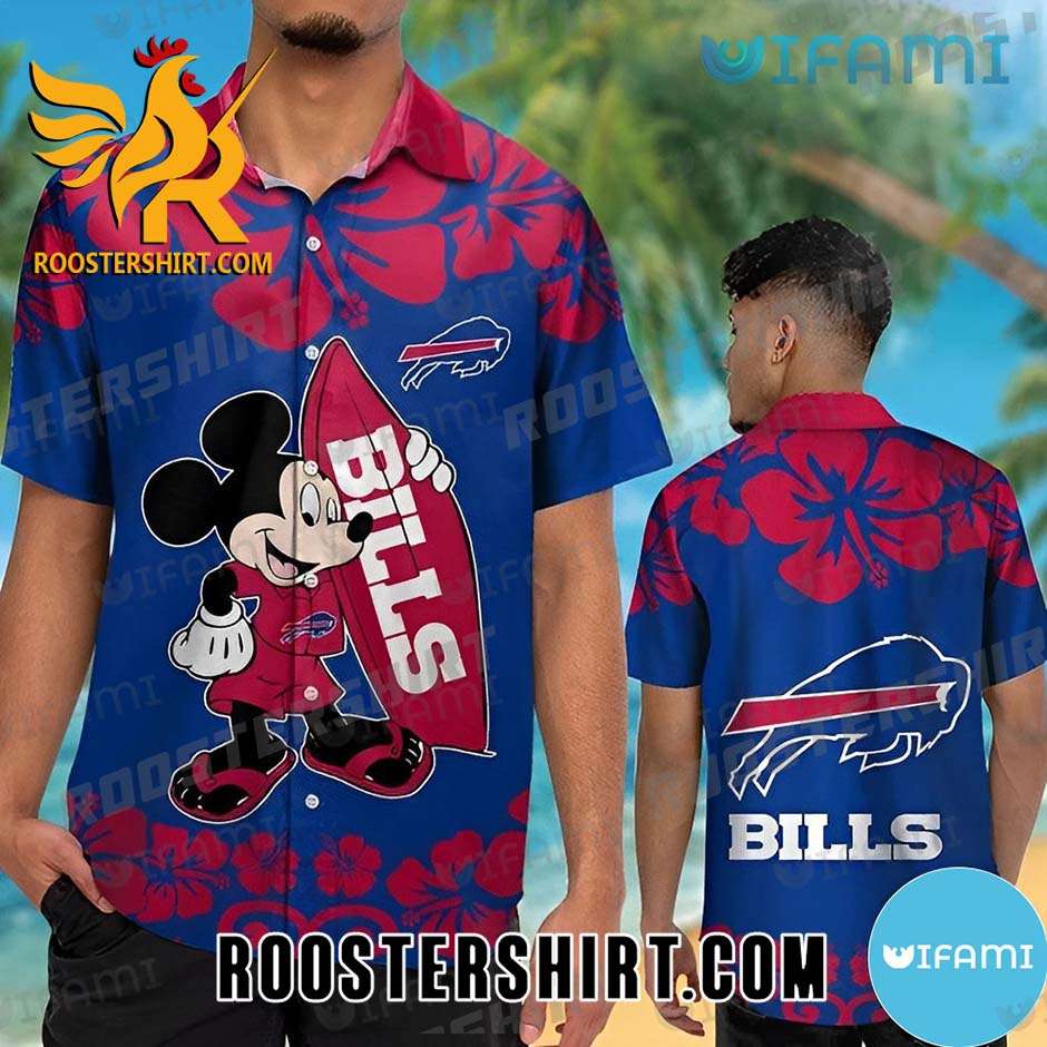 Quality Buffalo Bills Hawaiian Shirt Mickey Surfboard For Bills Fans