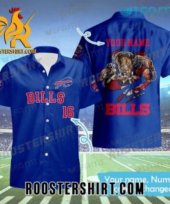 Quality Buffalo Bills Hawaiian Shirt Personalized Name Mascot For Bills Fans