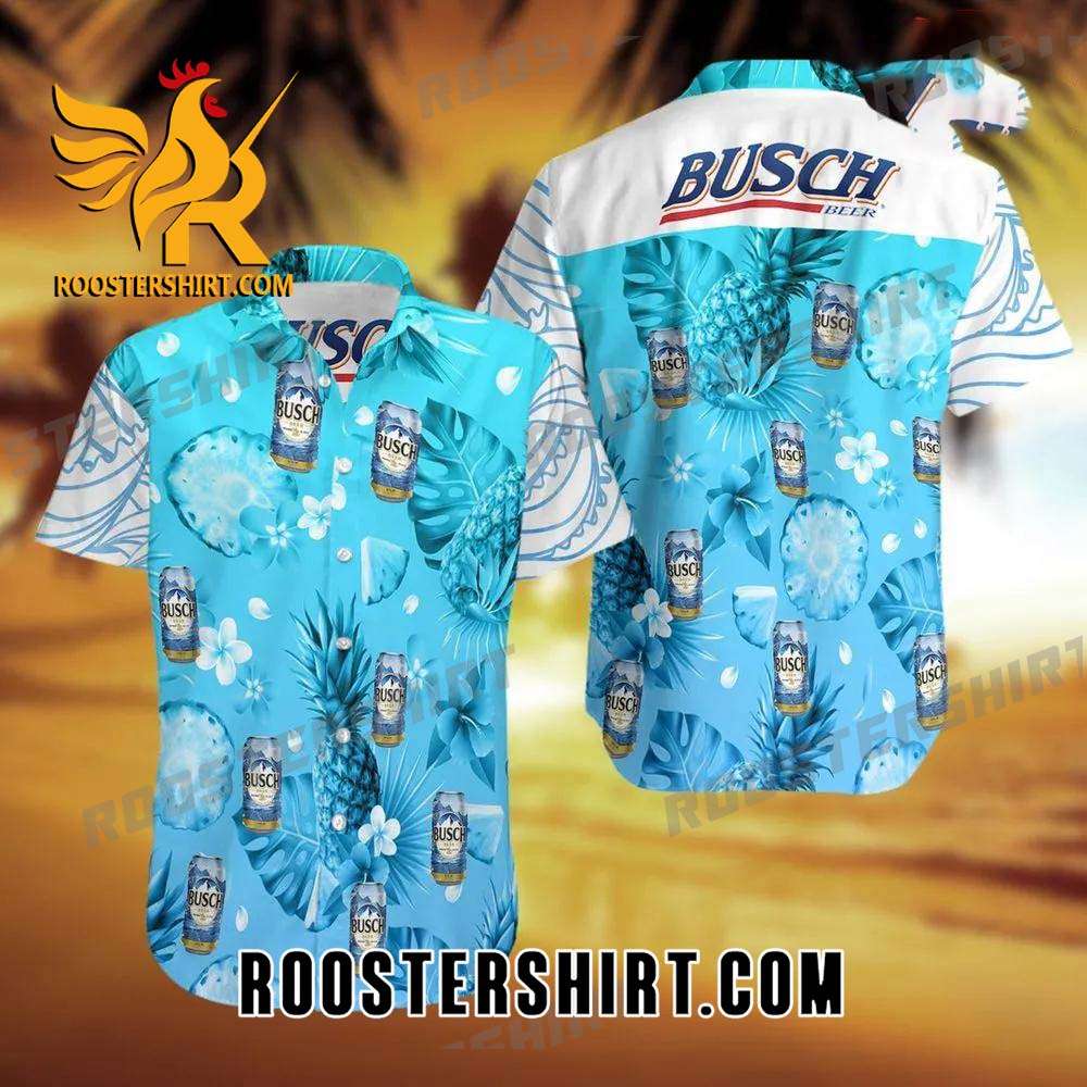 Quality Busch Beer All Over Print Summer Short Sleeve Hawaiian Beach Shirt