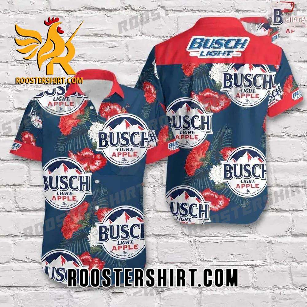 Quality Busch Light Apple Beer Hawaiian Shirt Beer Button Up Shirt