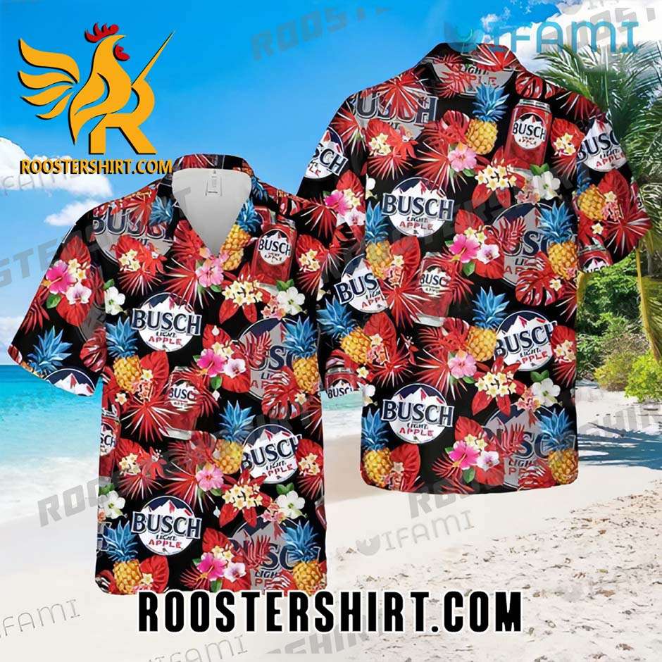 Quality Busch Light Apple Hawaiian Shirt Pineapple Hibiscus For Beer Fans