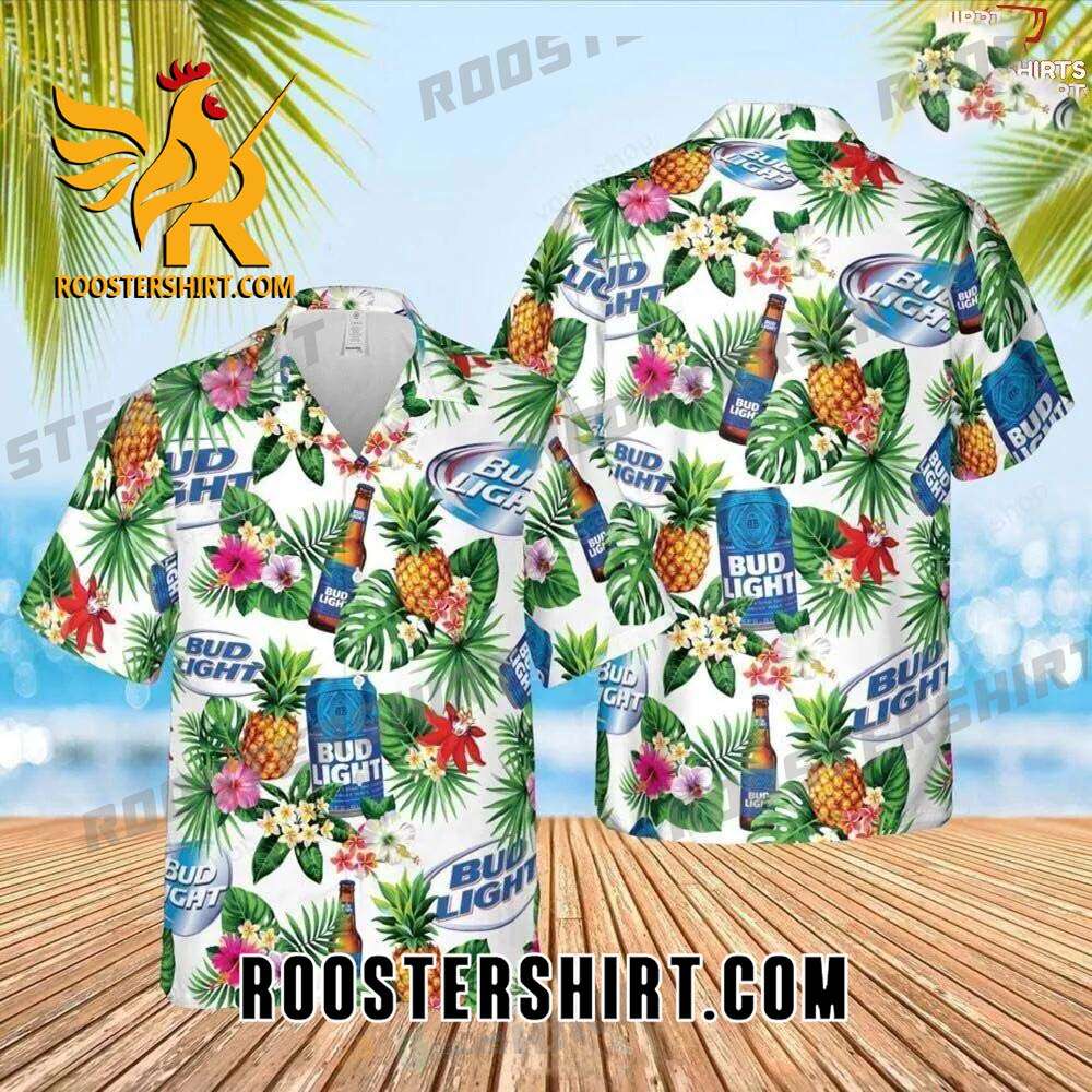 Quality Busch Light Hawaiian Shirt Bud Light Pineapple Flower Shirt