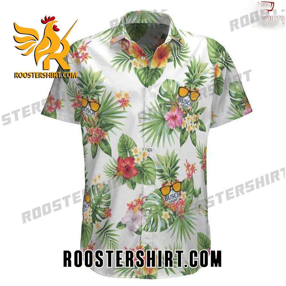 Quality Busch Light Hibiscus Flower Hawaiian Shirt
