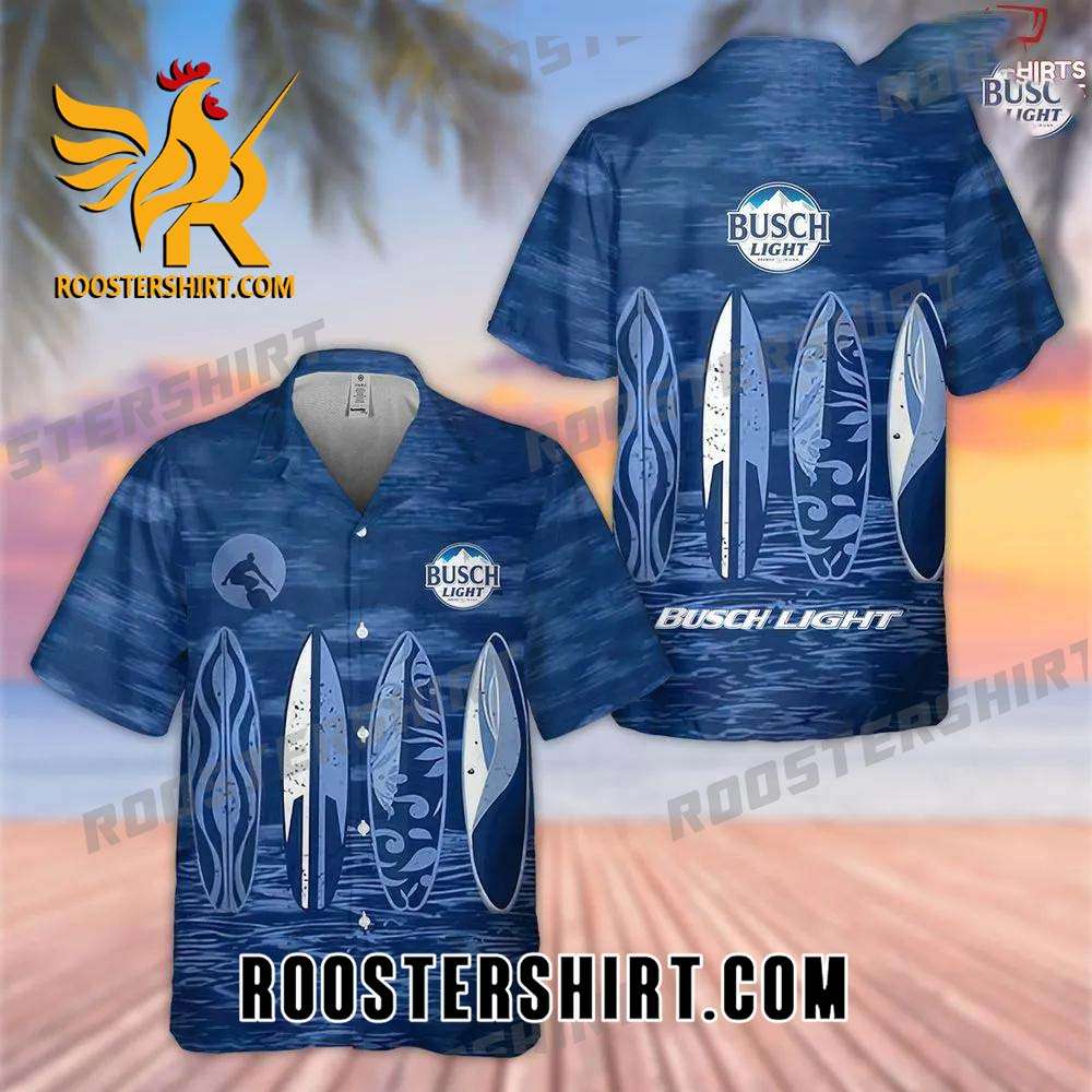 Quality Busch Light Navy Hawaiian Shirt