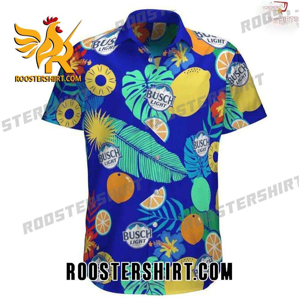 Quality Busch Light Tropical Blue Hawaiian Shirt