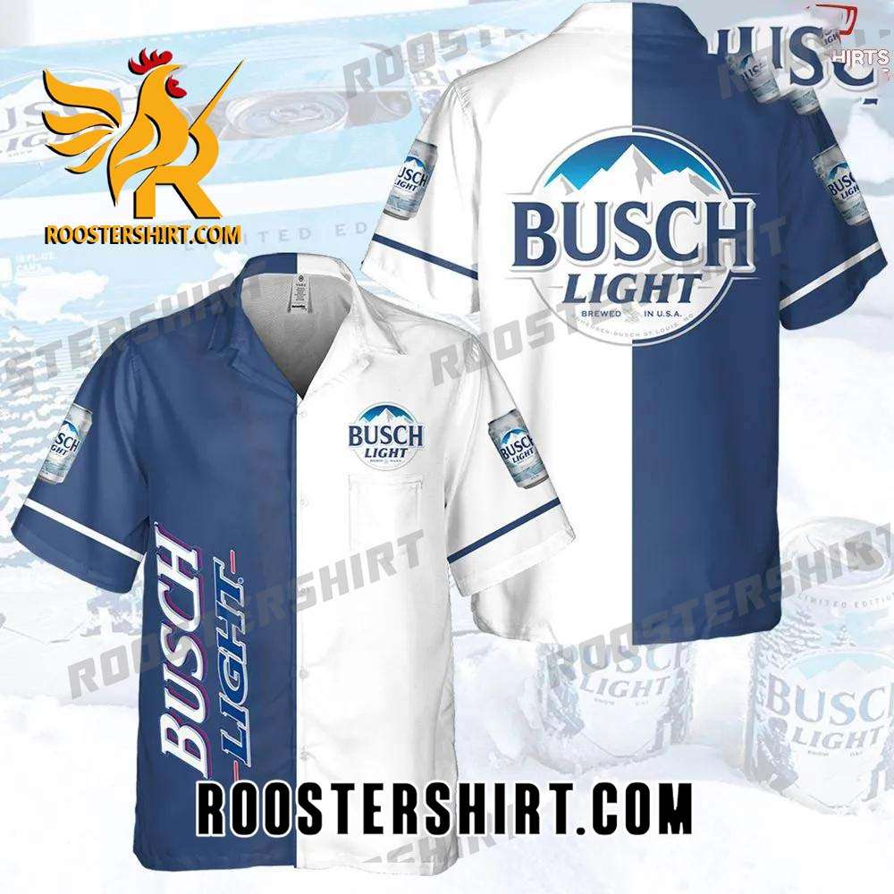 Quality Busch Light White Blue Hawaiian Shirt