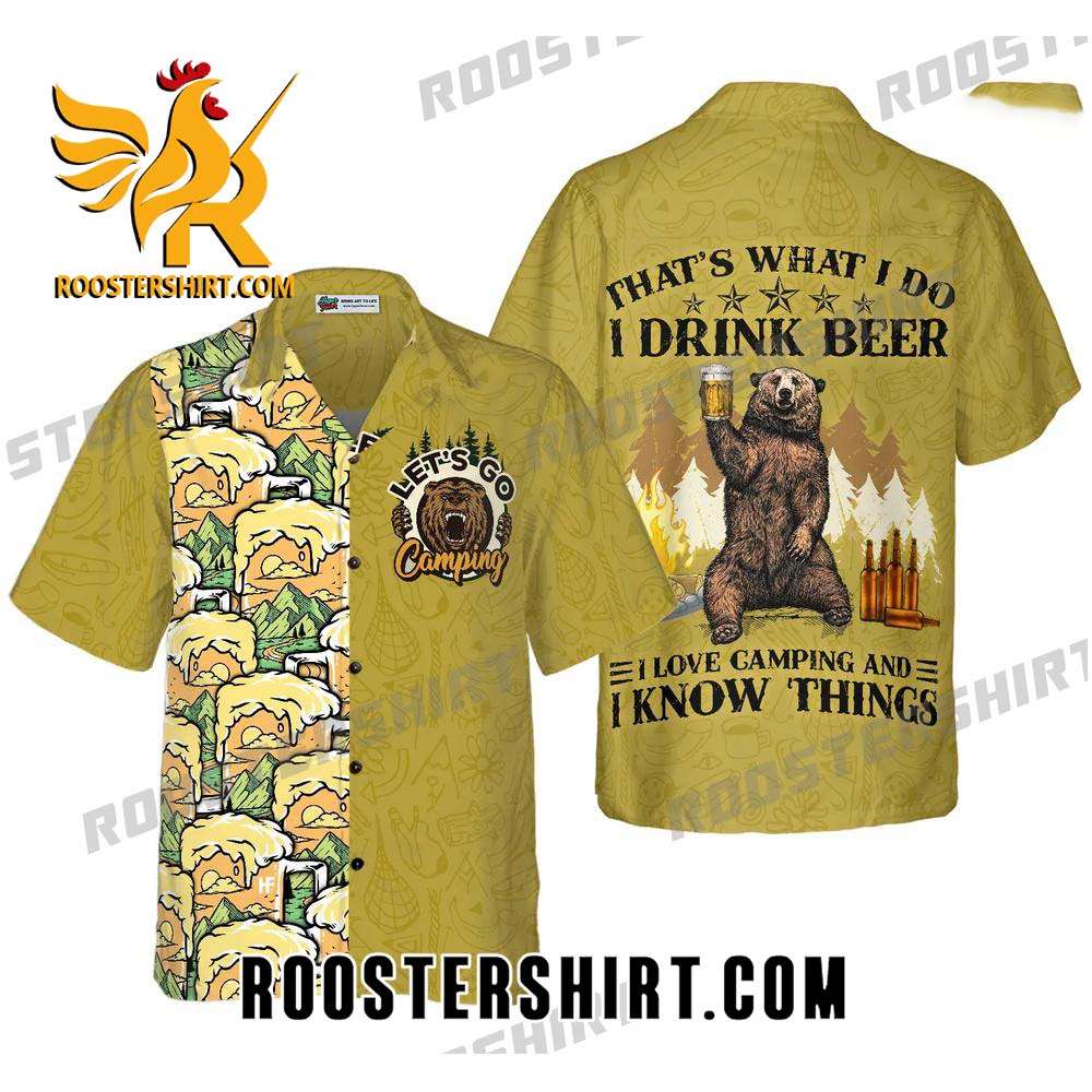 Quality Camping Bear Drink Beer Hawaiian Shirt