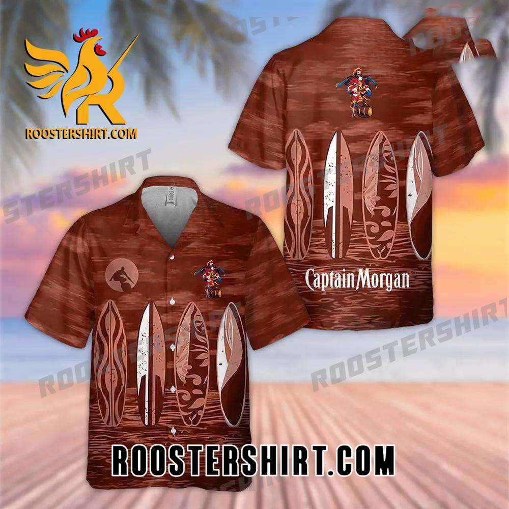 Quality Captain Morgan All Over Print 3D Hawaiian Shirt - Brown