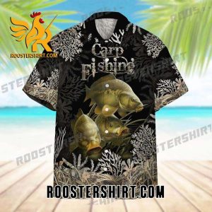 Quality Carp Fishing Shirt Black Carp Fishing Unisex Hawaiian Shirt Fishing Gift Ideas