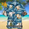Quality Charolais Cattle Blue Feather Hawaiian Shirt