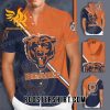 Quality Chicago Bears Logo All Over Print 3D Short Sleeve Dress Shirt Hawaiian Summer Aloha Beach Shirt – Navy Orange