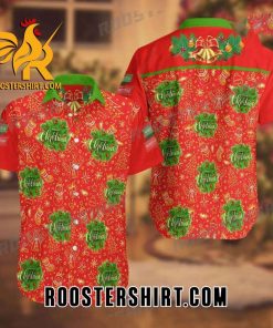 Quality Christmas Mistletoe All Over Print 3D Summer Short Sleeve Hawaiian Beach Shirt – Red