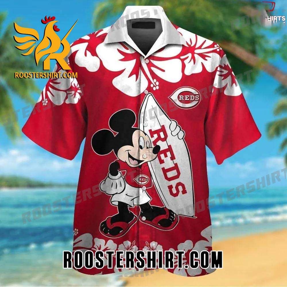 Quality Cincinnati Reds Mickey Mouse Hawaiian Shirt
