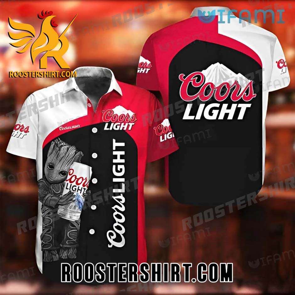 Quality Coors Light Hawaiian Shirt And Shorts Groot Beer Lovers Gift