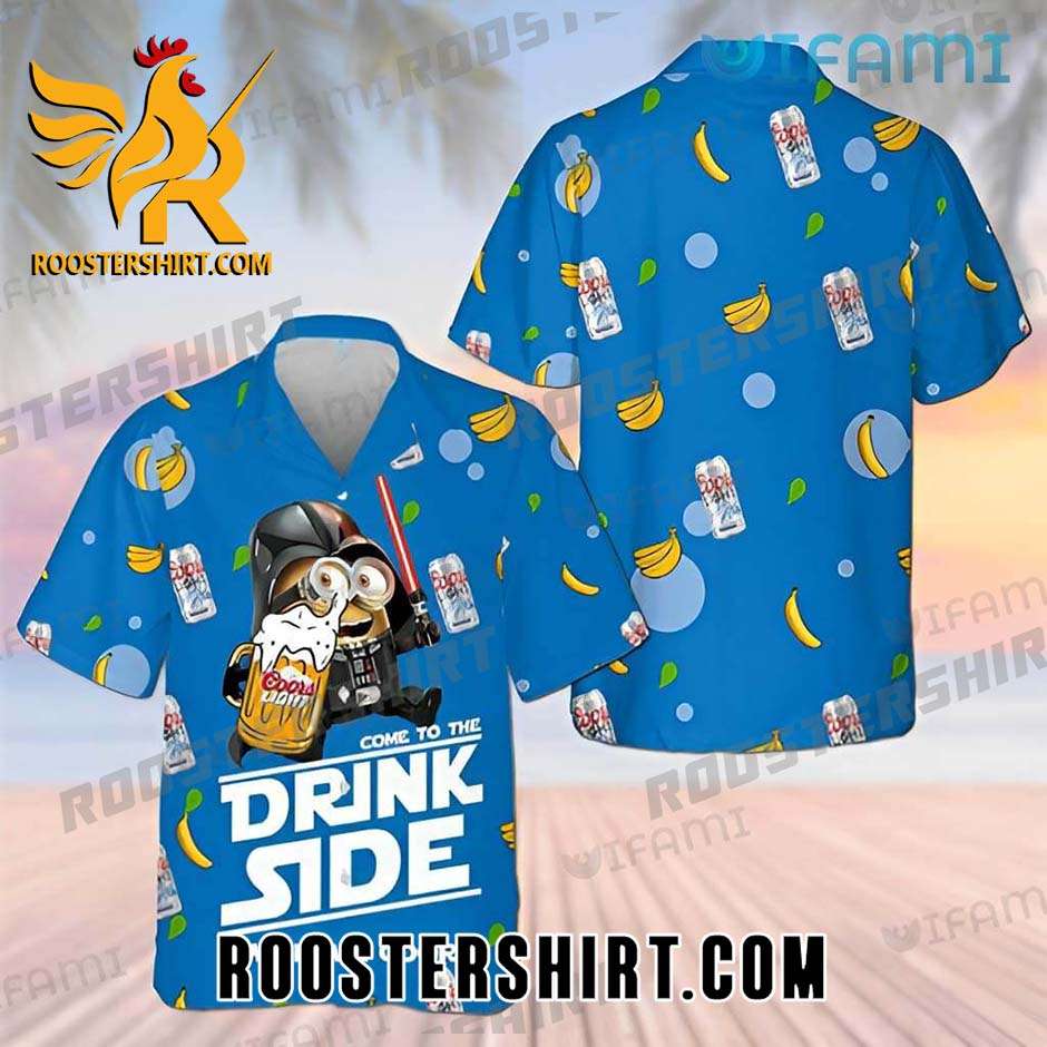 Quality Coors Light Hawaiian Shirt And Shorts Minions Dark Side Beer Lovers Gift