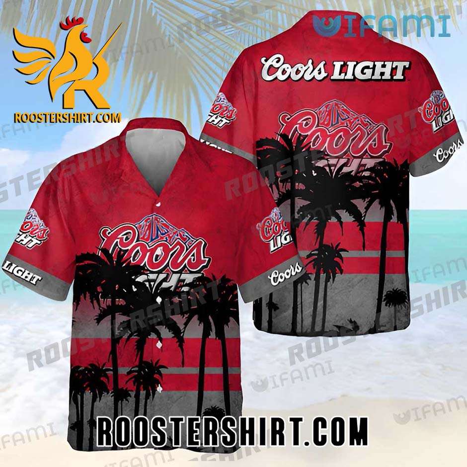 Quality Coors Light Hawaiian Shirt And Shorts Palm Tree Sunset Beer Lovers Gift